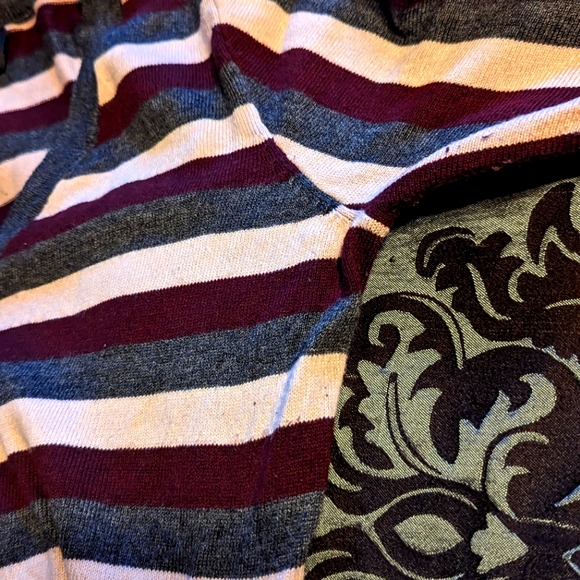 '90s Y2k style v neck sexy stripe Worthington long sleeve sweater small sporty - Picture 3 of 7
